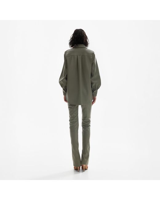 Lita Couture Green Vegan-Leather Trousers