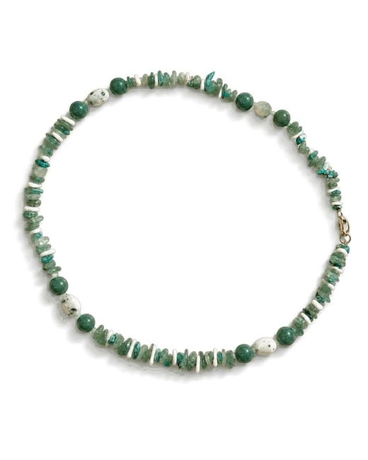 Saéa Green Vintage Multi-Stone Aventurine Beaded Necklace