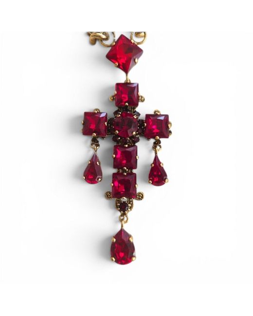 Vstyle Sacred Art Ruby Cross Necklace