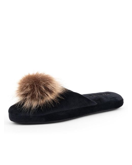 Patricia Green Daisy Pouf Slipper Black And Tan | Lyst