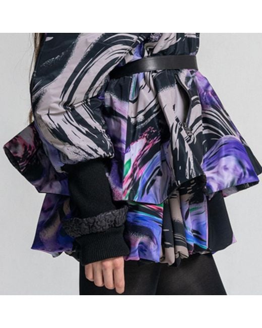 ARTISTA Blue Queeny Puffy Printed Jacket