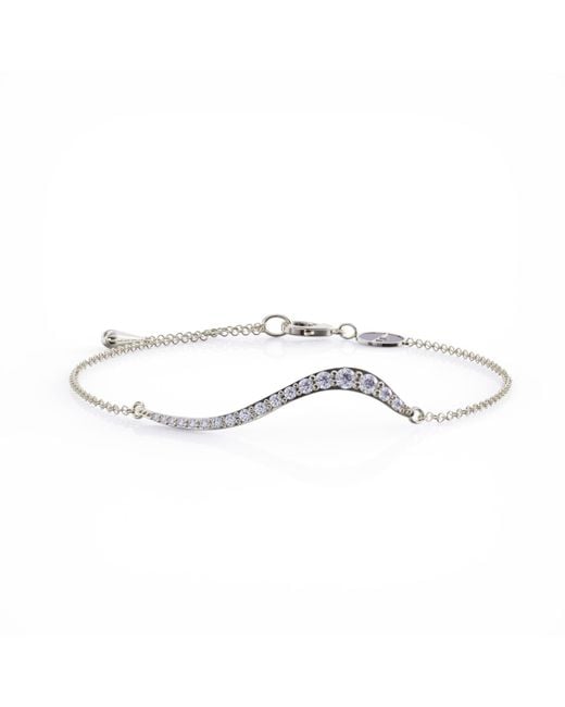 Linda Fiore Metallic Swirl Bracelet With Clear Cz