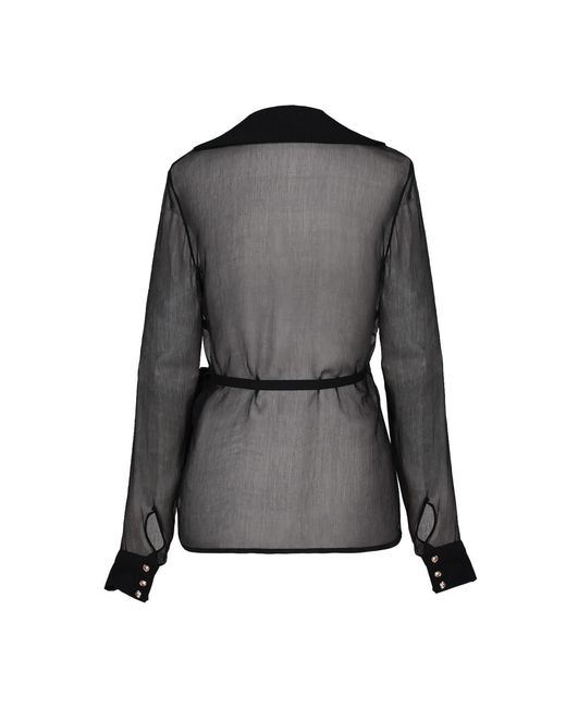 Anse Victorin Black Eva Silk Chiffon Blouse