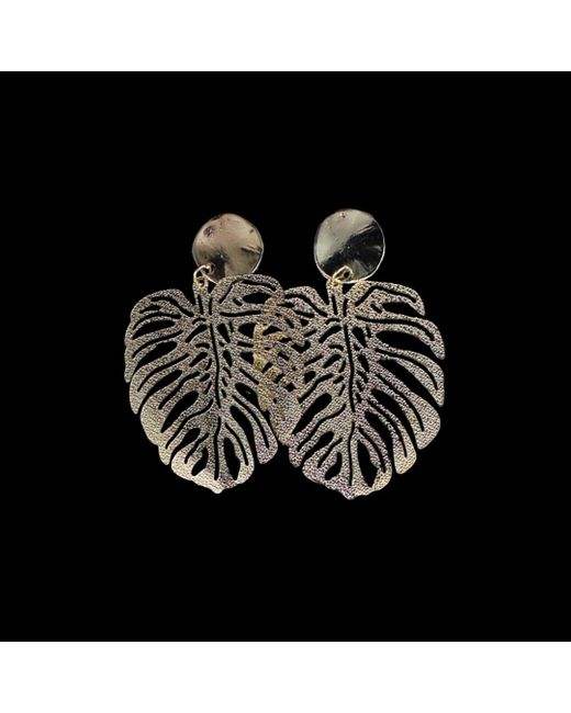 Nart Nature Making Art Metallic The Metal Monstera Earrings
