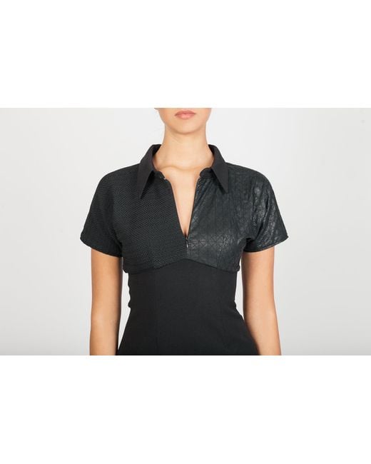 Maison Bogomil Black Dress Made Of Three Types Of Fabrics