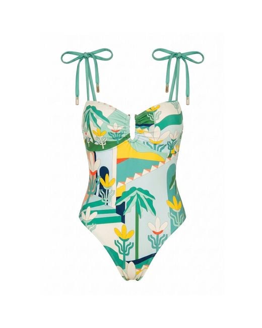 Jessie Zhao New York Multicolor Spring Garden Reversible One Piece Swimsuit
