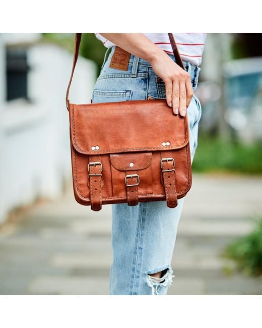 VIDA VIDA Brown Vida Vintage Leather Day Satchel