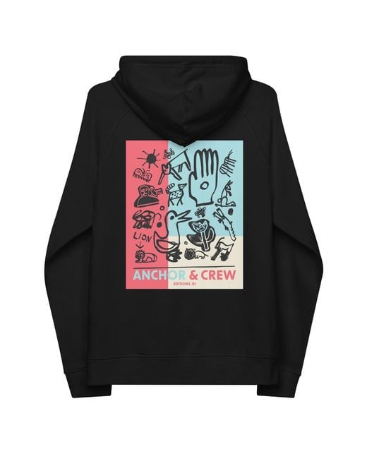 Anchor and Crew Black One Moon Safari Editions Organic Cotton Hoodie
