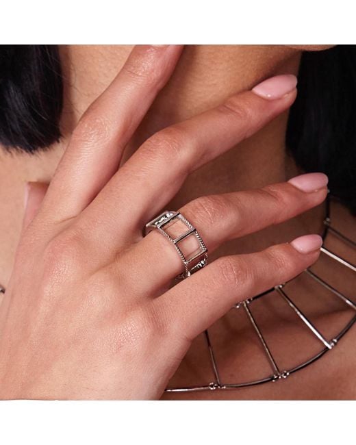 Lucy Quartermaine Metallic Solid Sterling Egyptian Tomb Ring