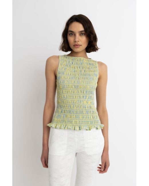 Amy Lynn Green Sonya Pure Cotton Check Top