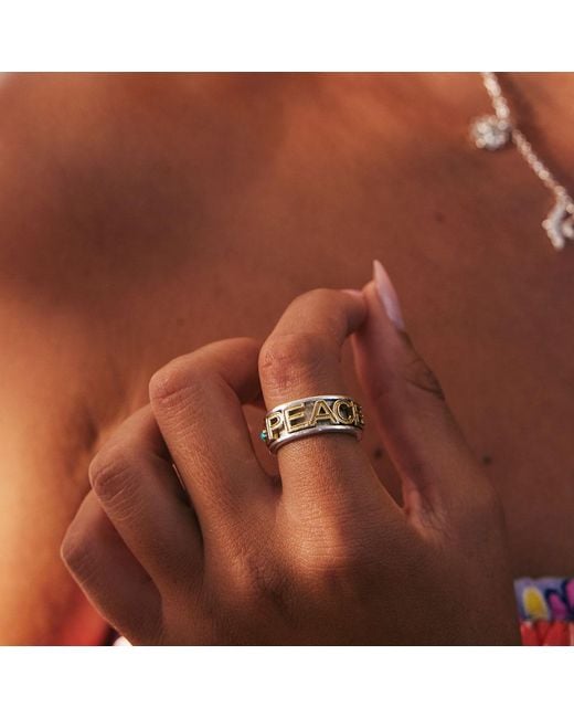 Charlotte's Web Jewellery Metallic Peace Rocks Spinning Ring