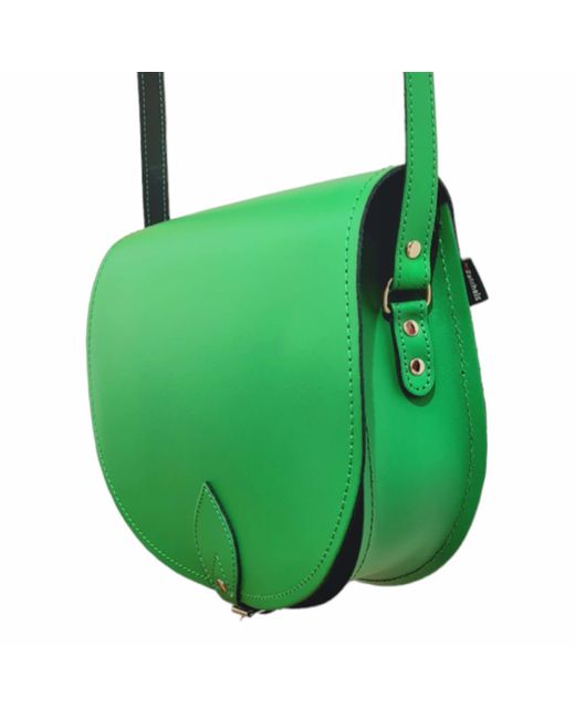 Zatchels Green Handmade Leather Saddle Bag