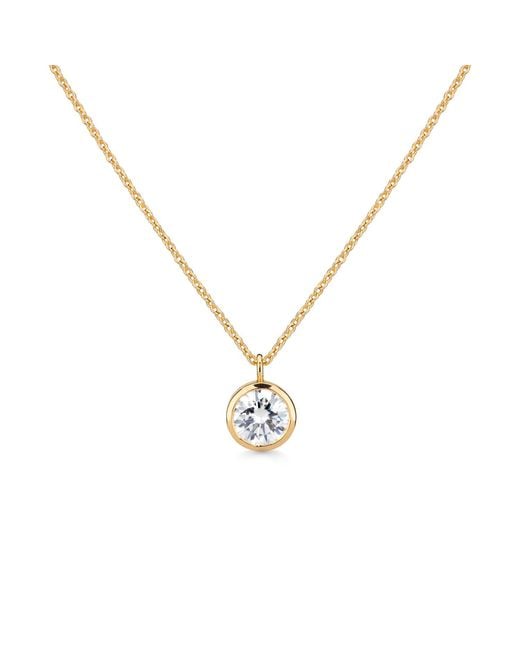 Augustine Jewels Metallic Delicate Round Shaped Diamond Necklace Bezel Set
