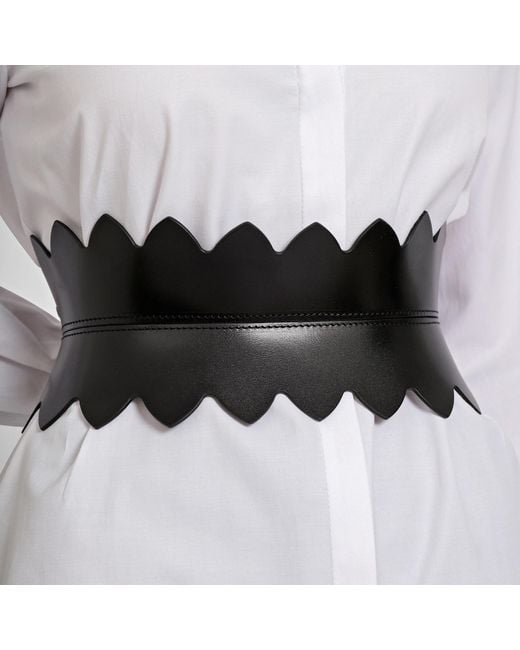 Haute Cuir Black Feuille Hourglass Corset Belt