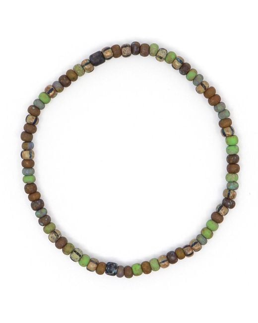 Shar Oke Green Neutrals Smoky Quartz & & Czech Picasso Beaded Bracelet for men