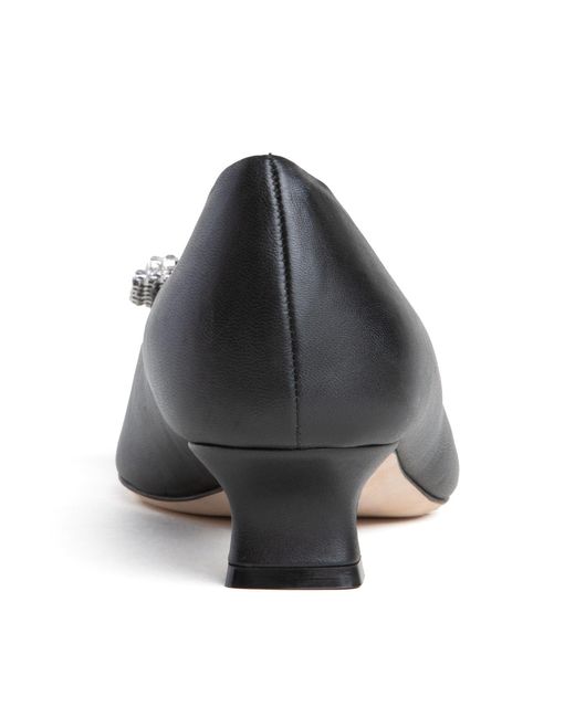 Beautiisoles by Robyn Shreiber Made in Italy Blue Elsie Leather Micro Heel Wedding Valentine Dressy Pump With Jewels