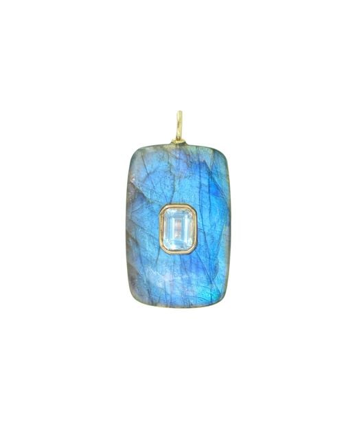 KAMARIA Blue Labradorite Gemstone Pendant With Topaz