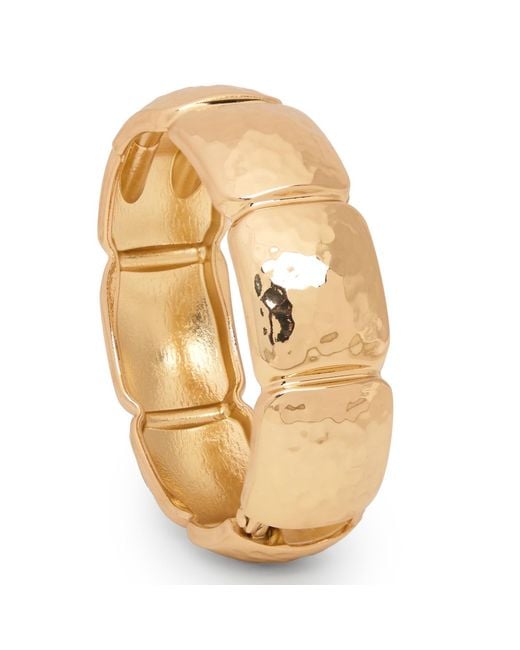 Saachi Metallic Gilded Hammered Hinged Cuff