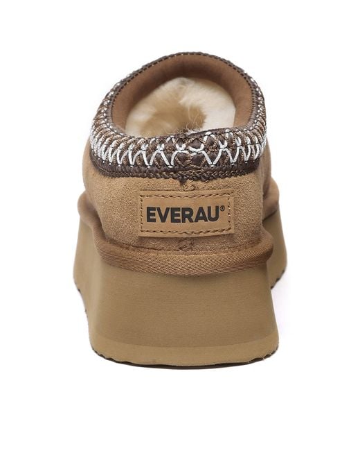 EverAu Australia Brown Wonga Leather Slippers