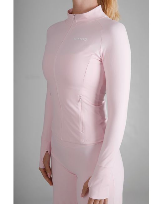 Cmmttd Pink Soft Form Zip-Up Jacket