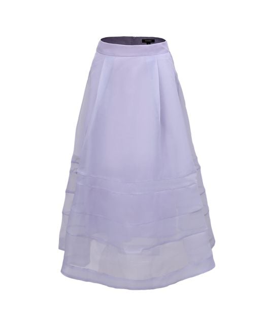 Smart and Joy Purple Tiered Stitched Pleats Flared Skirt