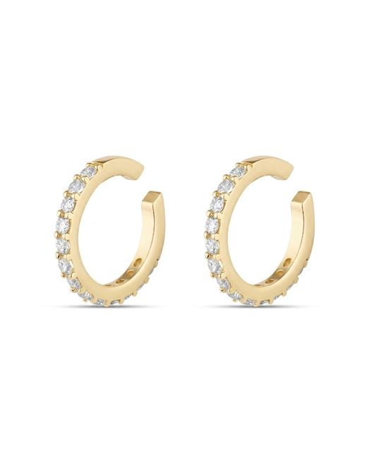 Spero London Metallic Cubic Zirconia Sterling Ear Cuffs No Piercing