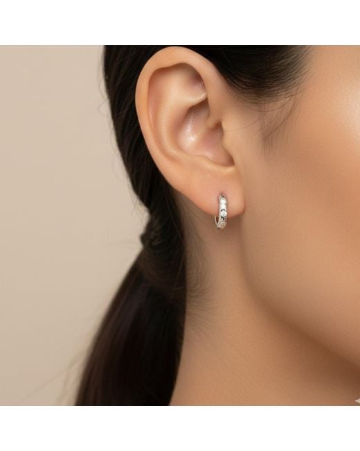 BLOOMTINE | Earth Angel HQ White Mini Halo Wings Sterling Halo Huggie Earrings