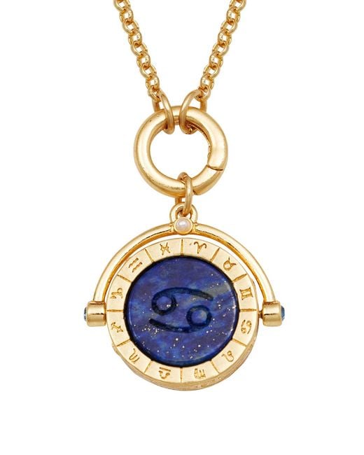 Fable England Metallic Cancer Zodiac Spinner Necklace