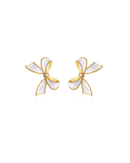 Milou Jewelry White Bow Earrings