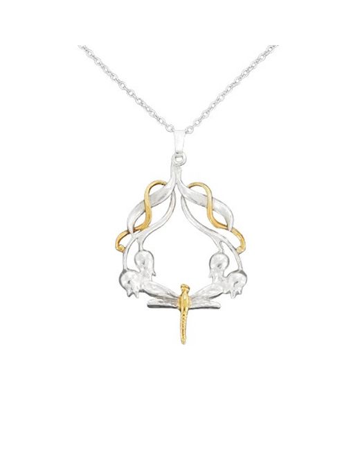 Simon Kemp Jewellers Metallic Dragonfly Rosehip Vermeil Necklace