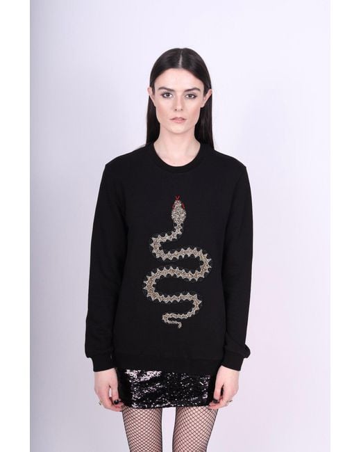Any Old Iron Black Beaded Snake Sweatshirt for men