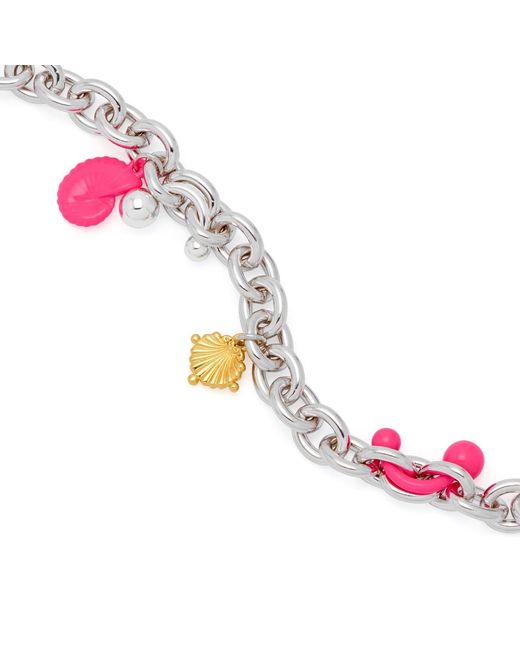Potoska Pink Stella Curb Chain Bracelet