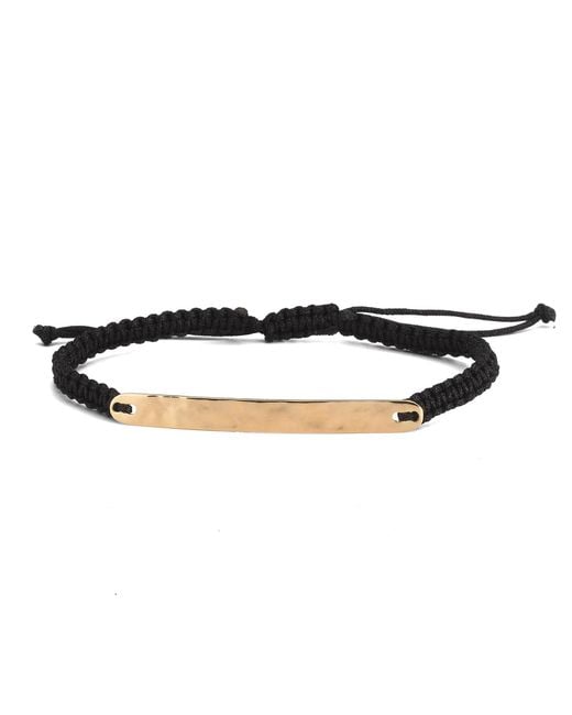 Ecce | Artisan Diamonds Black 14K Solid Hammered Rose Cord Bracelet