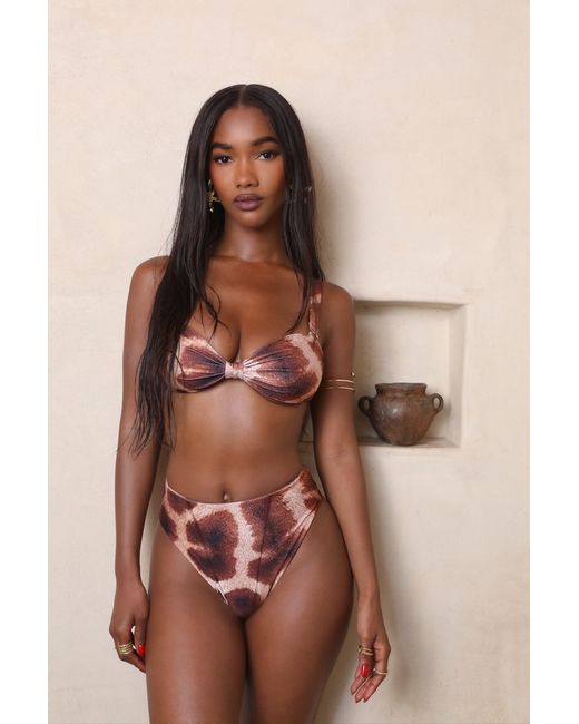 Animal Red Safari Reversible Bikini Top