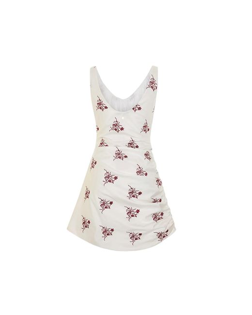 Pcfg White The Broderie Anglaise Edit Asymmetric Embroidered Mini Dress