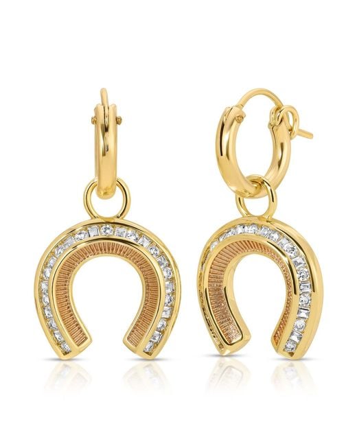Glamrocks Jewelry Metallic Good Fortune Horseshoe Earrings