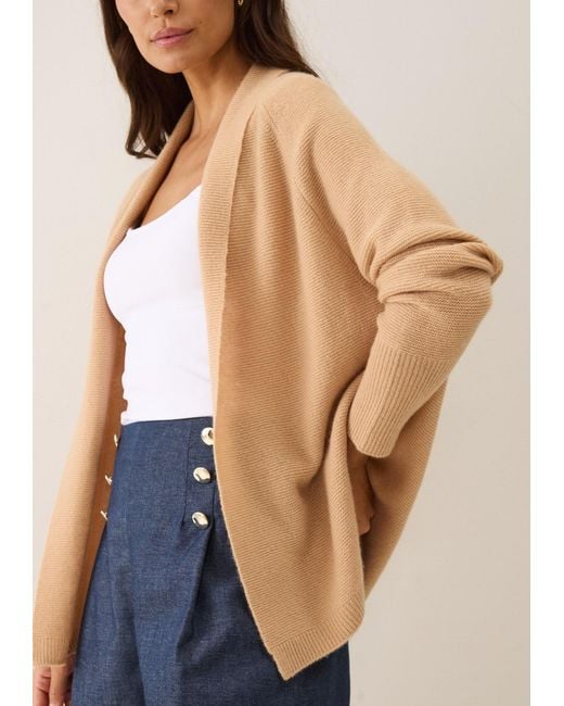 Loop Cashmere Natural Neutrals Relaxed Edge To Edge Cardigan