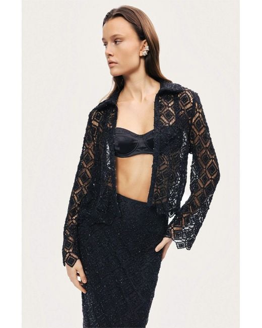 Nocturne Black Lace Sheer Jacket