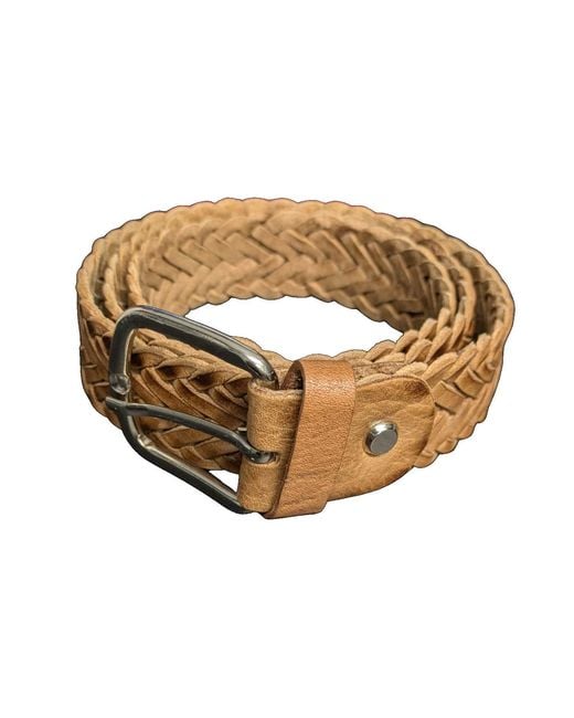Berber Leather Brown Neutrals Braided Leather Belt