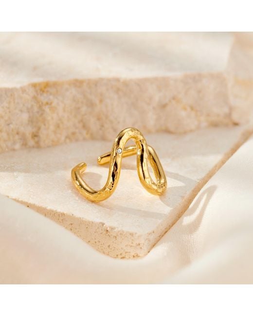 Posh Totty Designs Metallic Plated Confetti Birthstone Squiggle Ring