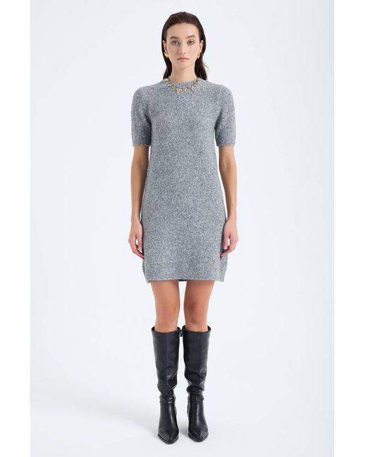 Monlicia Blue Rune Short Sleeve Knit Dress –