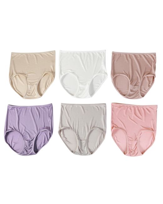 Soft Strokes Silk Natural Neutrals Set Of Two Knitted Silk Mid Rise French Cut Pantie Shimmer Collection