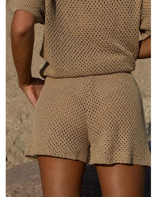 SALANIDA Natural Coco Lace Shorts Sand