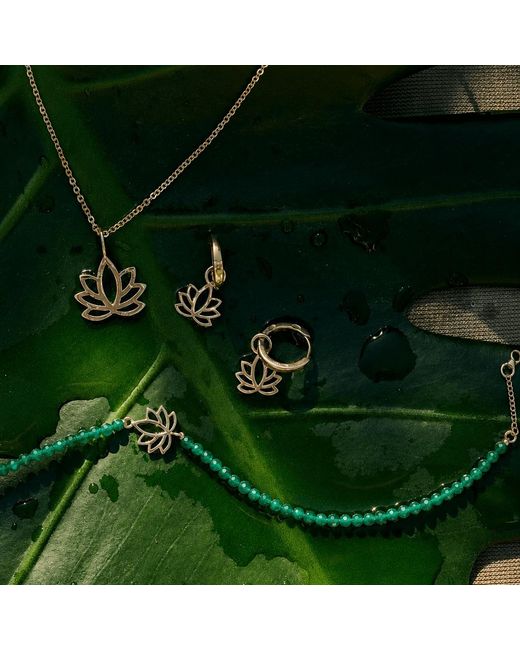 Zohreh Metallic Lotus Flower Pendant 9K