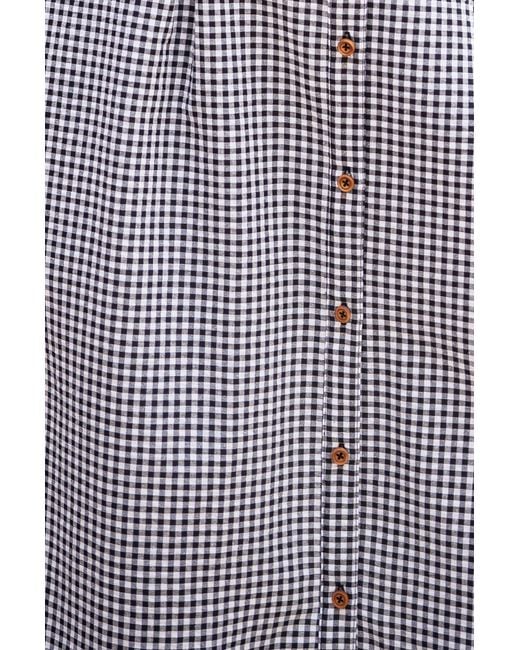 Yumi' Blue Gingham Relaxed Shirt Dress With Matching Belt