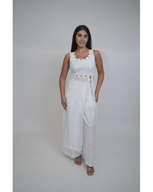 Muda Clothing Fz Llc White Margot Linen Top