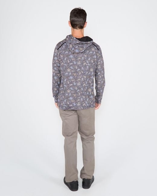 Lords of Harlech Gray Horatio Madrid Paisley Hoodie for men