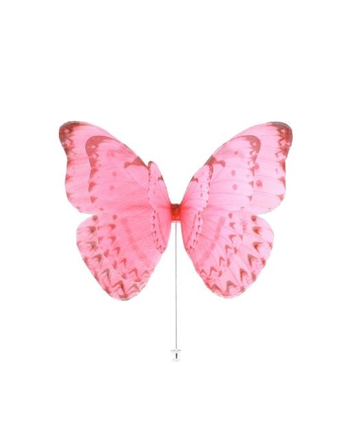 Oana Savu Pink Versatile Large Silk Butterfly Brooch Pin With Pin