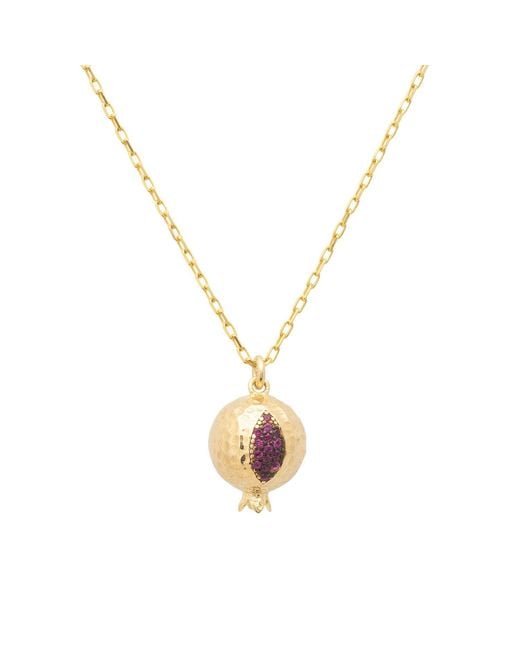 Latelita London Metallic Pomegranate Charm Necklace