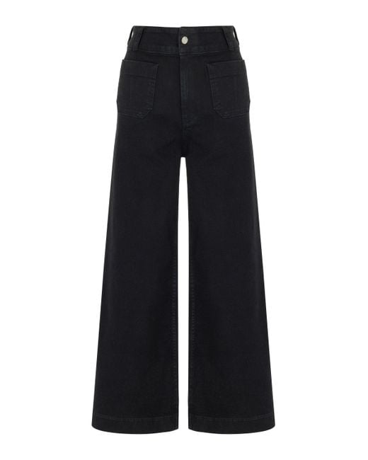 Nocturne Black High Waisted Wide Leg Jeans